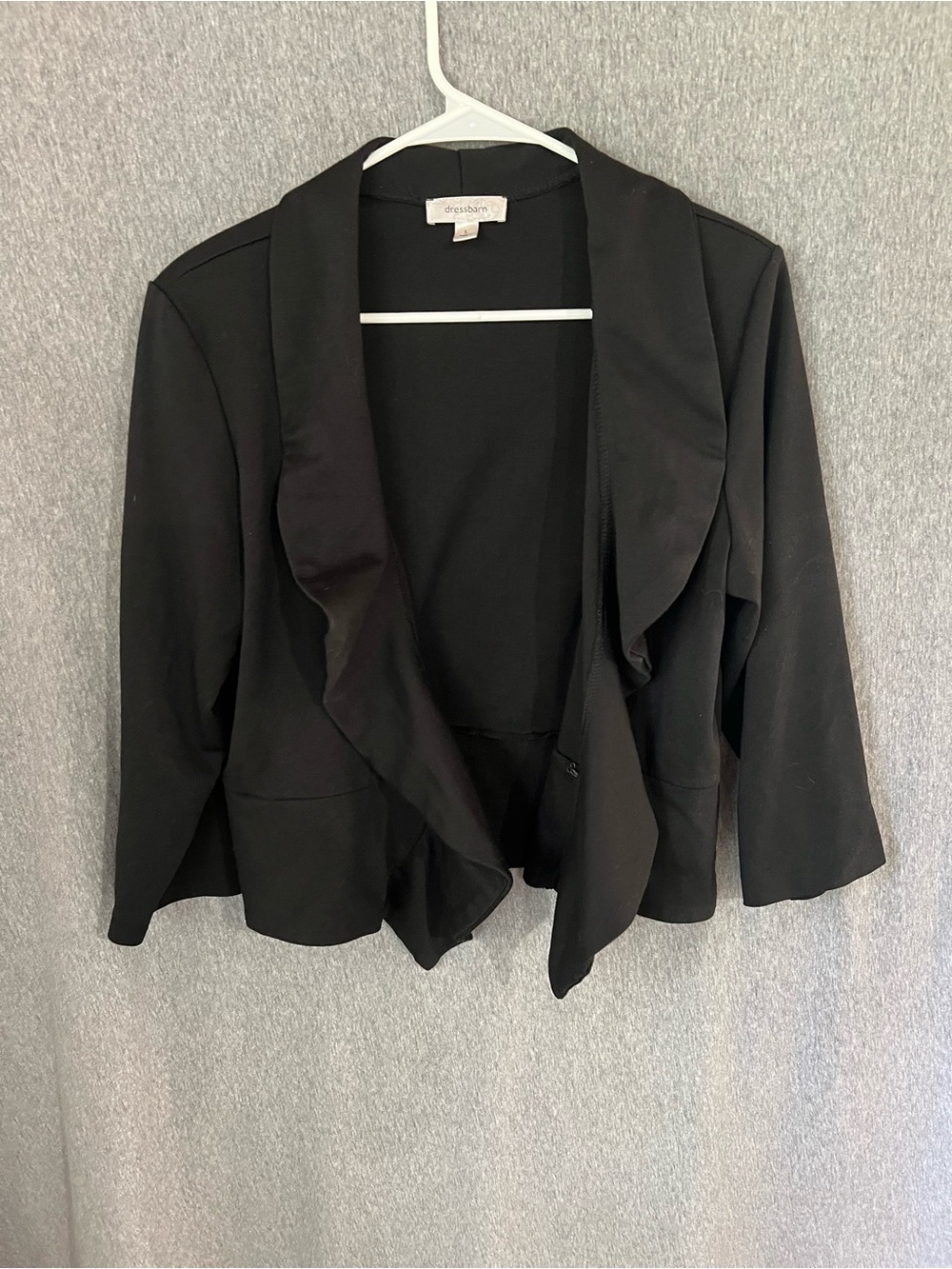 dressbarn Black Waterfall Open-Front Blazer
